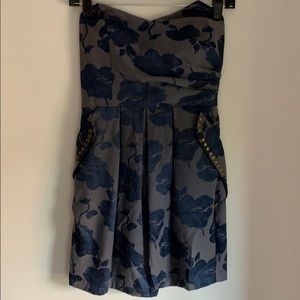 Strapless floral dress